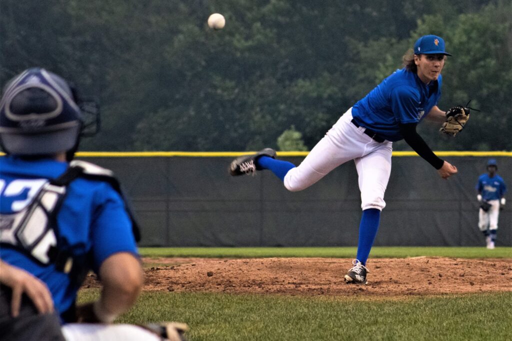 Connor Pangburn, on the mound for the Corn Dogs, allowed just one run in five innings and struck out 11 hitters.